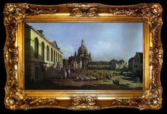 framed  Bernardo Bellotto The New Market Square in Dresden Seen from the Judenhof, ta009-2